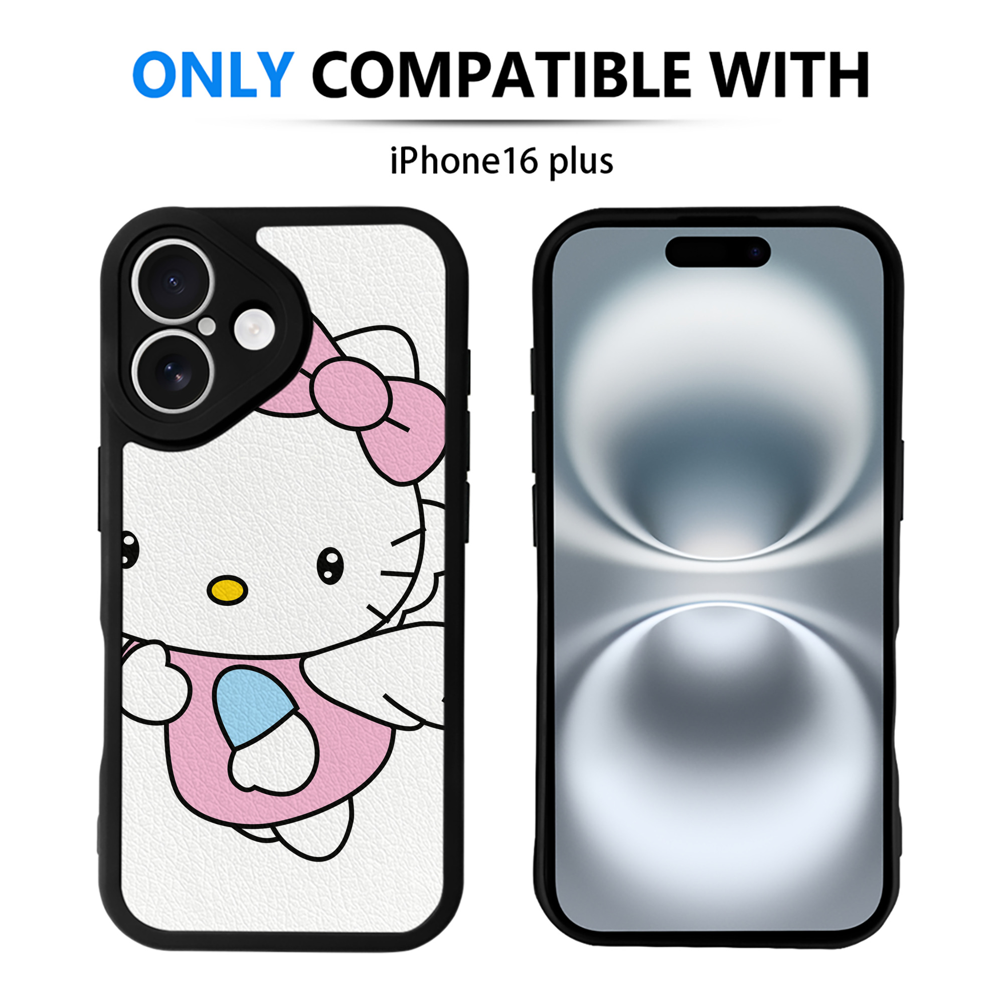 （画像用） Hello Kitty ハローキティ 【iPhone 16シリーズ対応】シリコンスマホケース（レザー調） 材質：シリコン